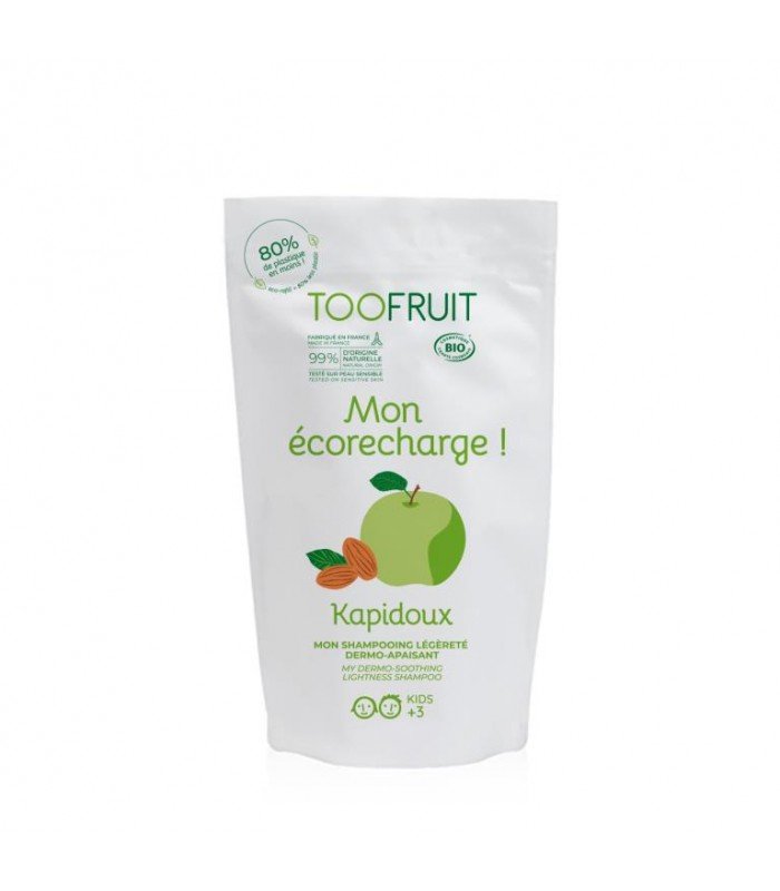 Toofruit, Szampon dermo-kojący dla dzieci, Zielone jabłko i Migdały, Uzupełnienie, 400ml