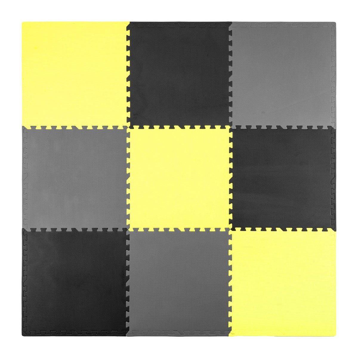 Ricokids Mata piankowa puzzle 180x180cm 9 szt. szaro żółta 7497