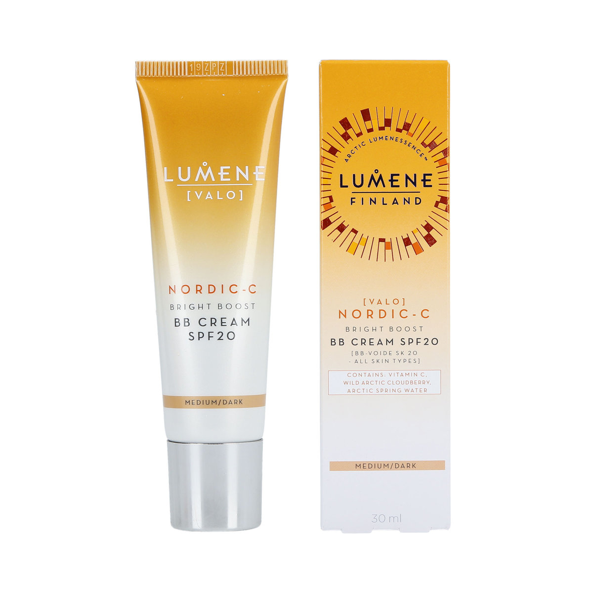 Lumene Nordic-C Valo Bright Boost BB Cream SPF20 Medium/Dark rozświetlający krem BB odcień średni/ciemny 30 ml