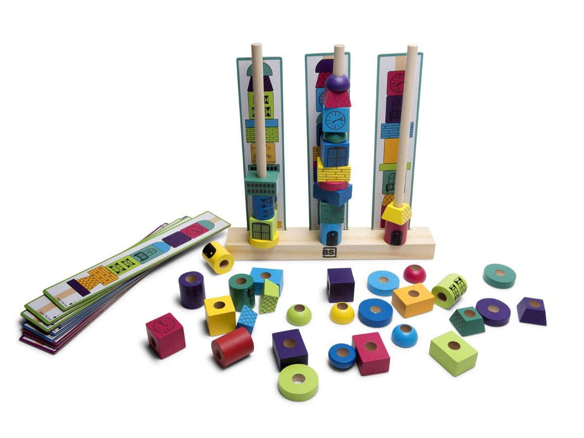 BS Toys BS Toys, drewniana układanka Wieża klocki mokopico-1654-0