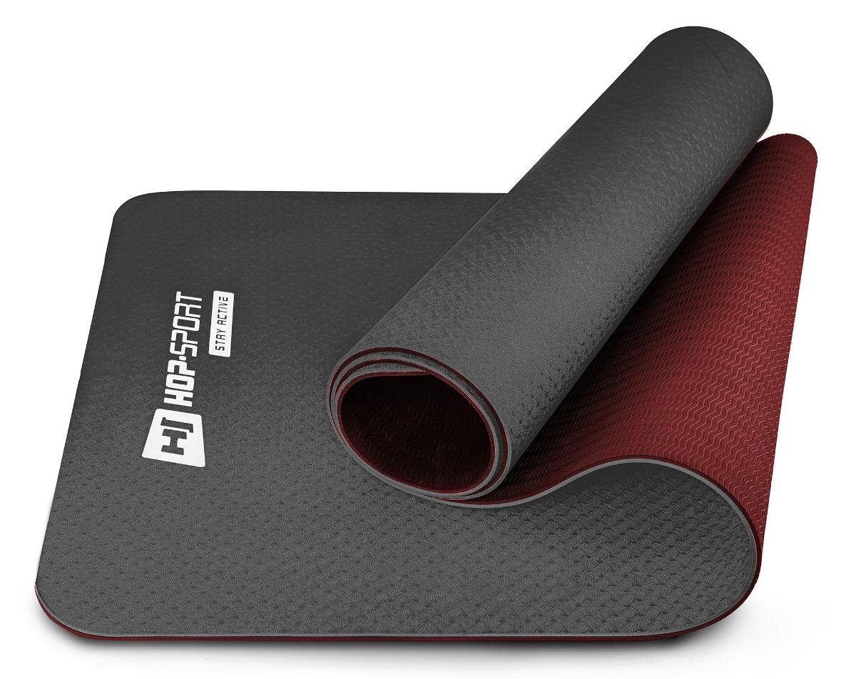 Hop-Sport Mata fitness TPE 0,6cm czarno/czerwona 51129