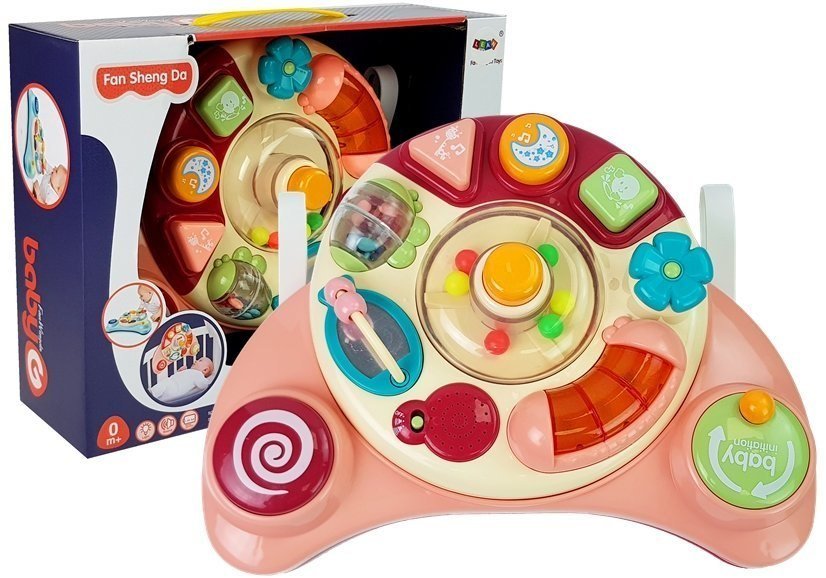 LEANToys Interaktywny Panel Zabawka dla Niemowląt Muzyka Odgłosy Zwierząt Różowa