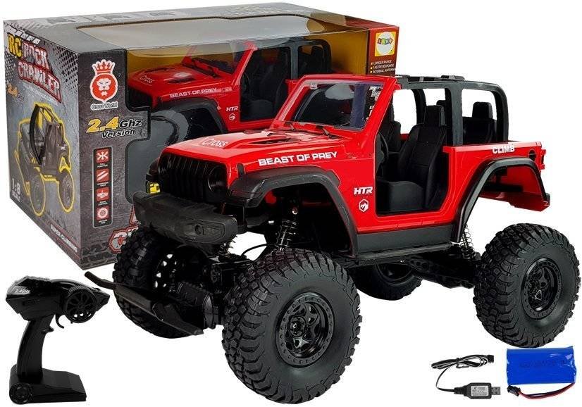 LEANToys Auto Terenowe Jeep Zdalnie Sterowane 2.4G Czerwone