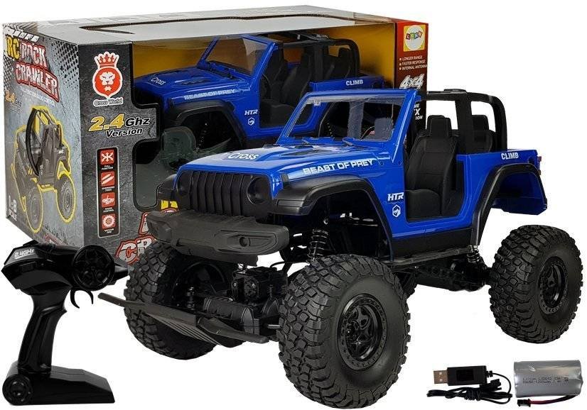 LEANToys Auto Terenowe Zdalnie Sterowane 4x4 Amortyzatory 2.4G Niebieski