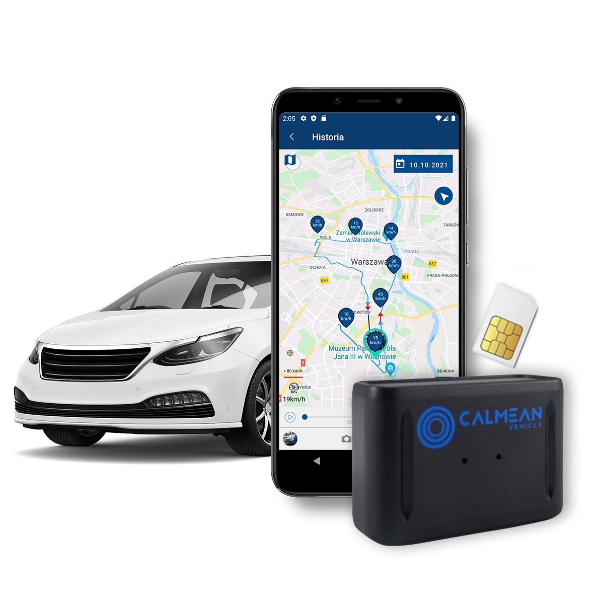 Lokalizator GPS Samochodu 20dni Magnes SIM CALMEAN Mini