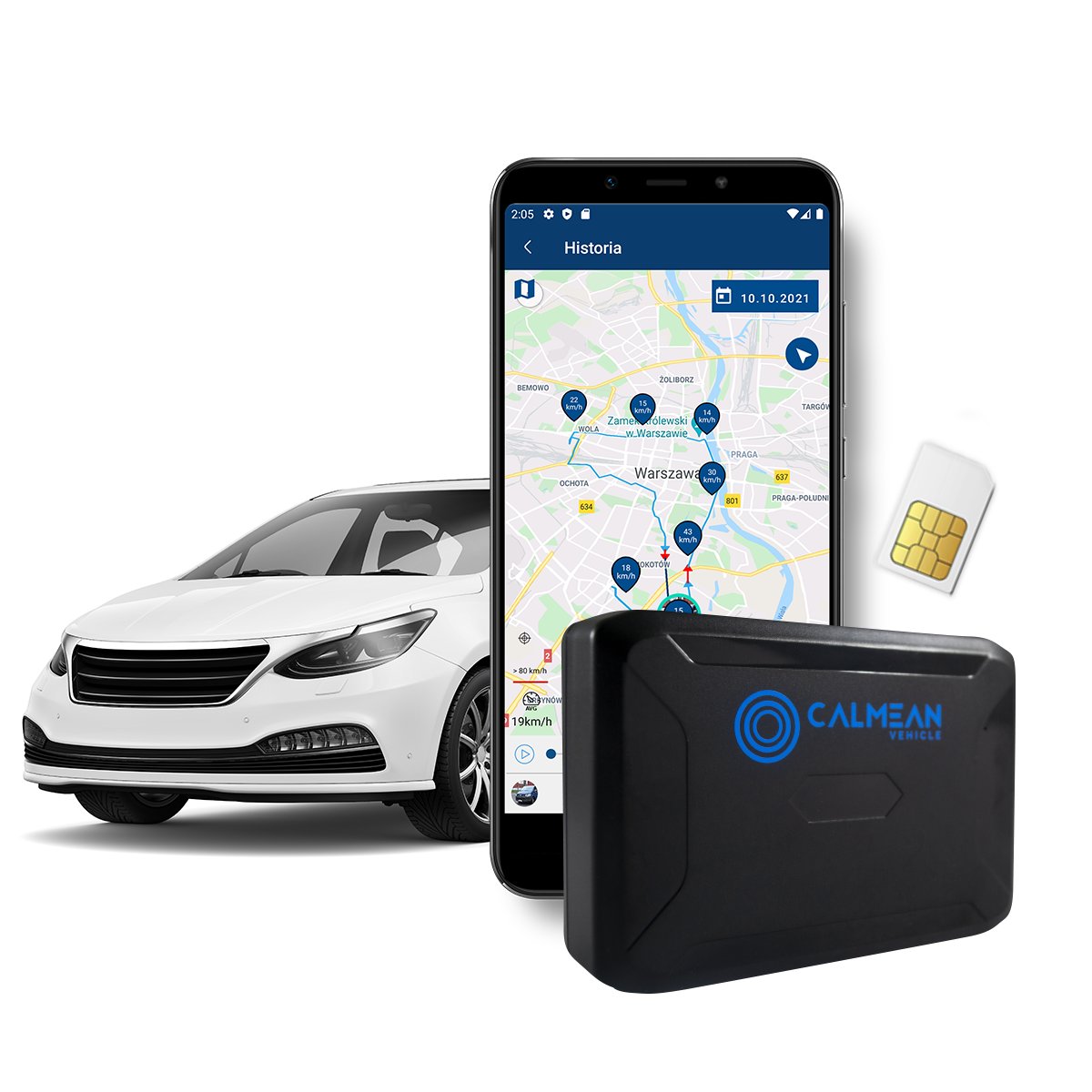 Lokalizator GPS Samochodu 120dni SIM CALMEAN Vehicle Battery Big