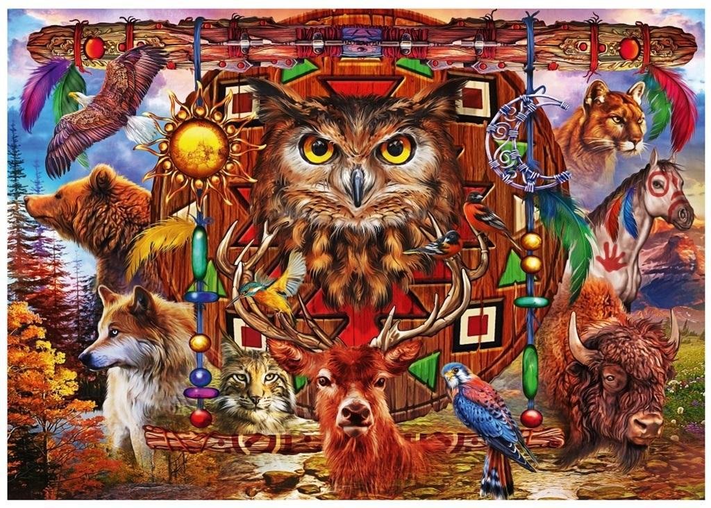 Bluebird Puzzle 1000 elementów. Totem pełen zwierząt, Ciro Marchetti