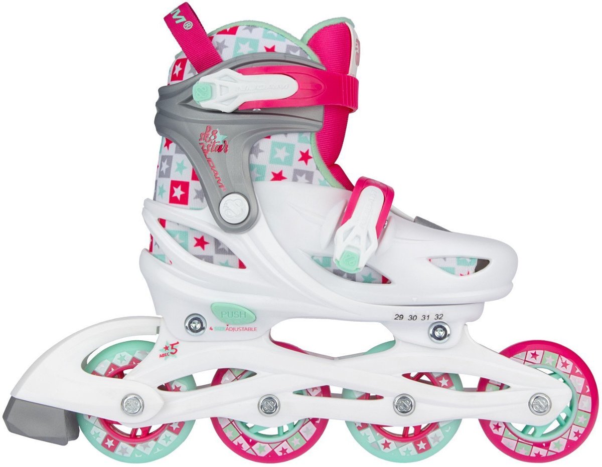 Nijdam Rolki regulowane dla dzieci SK8 Star N20AA02-WHT-33-36