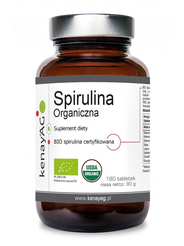 Kenay Kenay Spirulina Organiczna 500 mg 180 tabl - suplement diety Indie