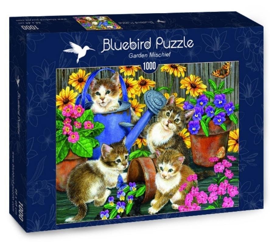 Puzzle 1000 Małe kotki w ogrodzie Nowa