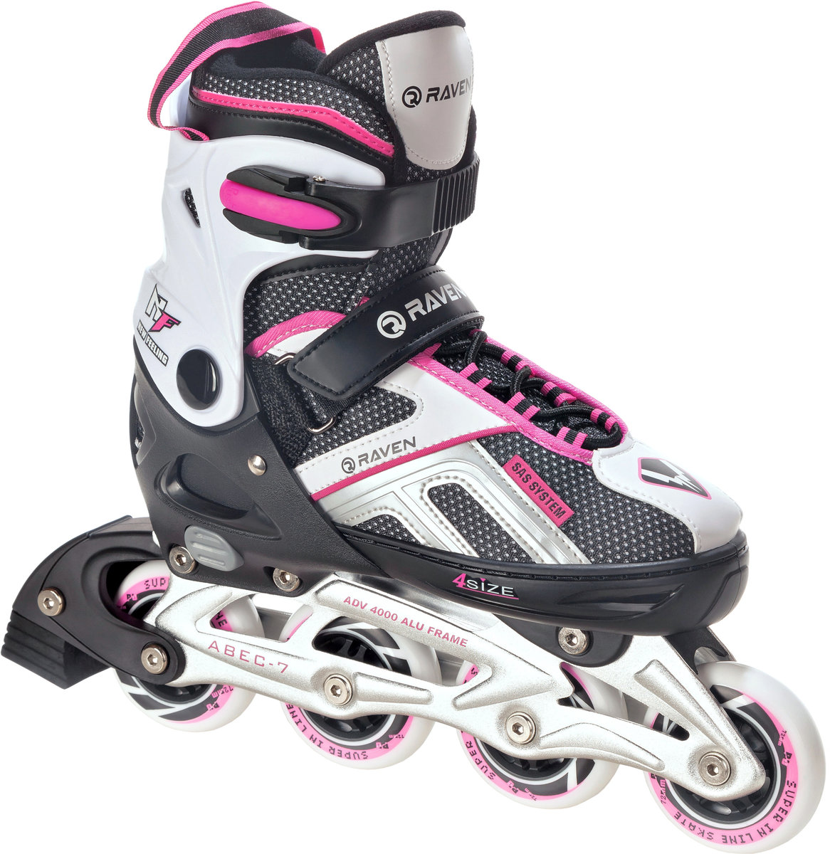 Rolki Raven Pulse Black/Pink 33-36 Kauczuk