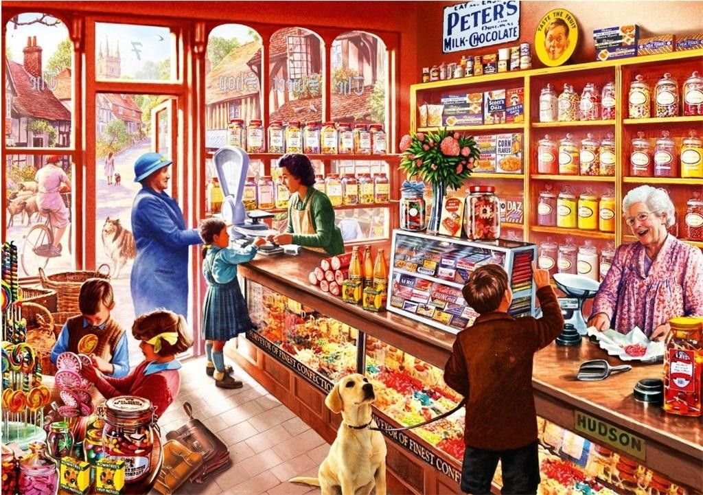Bluebird Puzzle 1000 elementów. Sklep ze słodyczami, Steve Crips