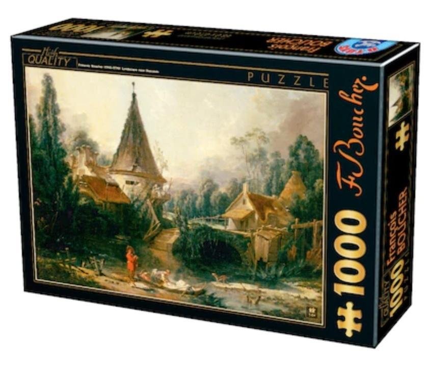 D-Toys Puzzle 1000 Francois Boucher,Krajobraz z wioską -