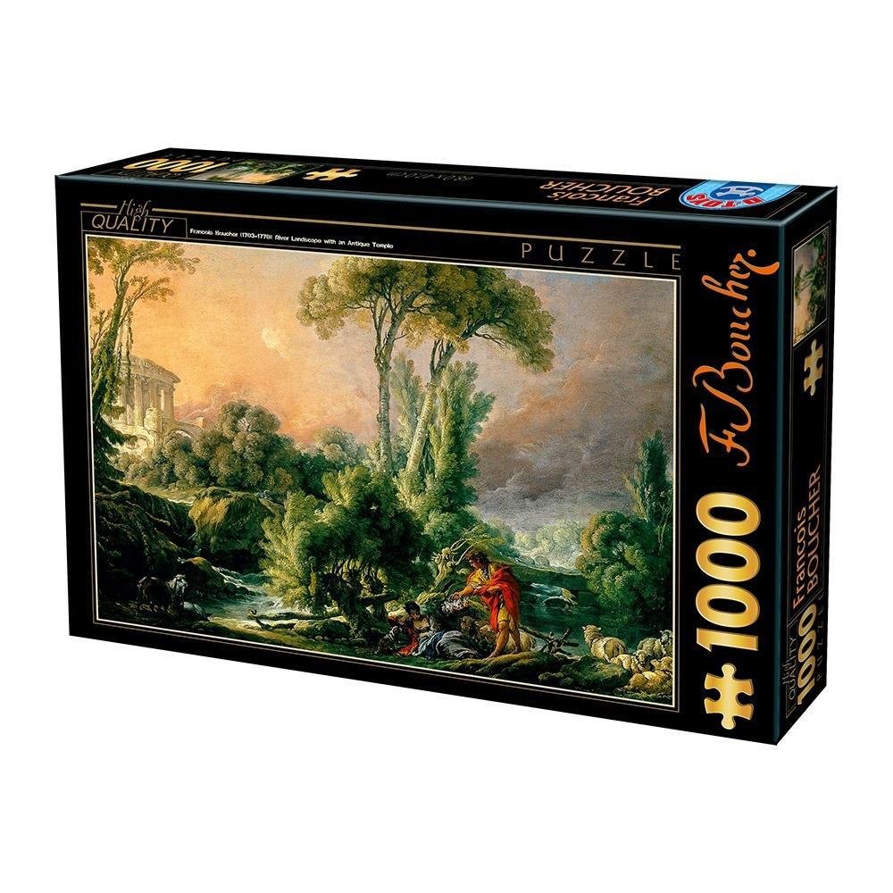 D-Toys Puzzle 1000 Francois Boucher, Rzeka z świątynią -