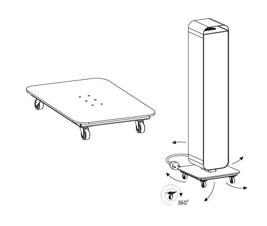 Lena Lighting Sterilon podstawa z kółkami do Sterilon Flow 144W biały mat