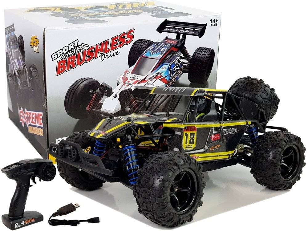 Import LEANToys Auto Terenowe Buggy Zdalnie Sterowane 1:18 Żółty ENOZE 9303E 45 km/h LT-8419-0