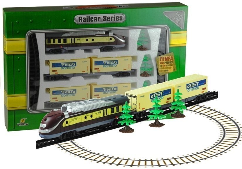 Fenfa LEANToys Kolejka 3 Wagony Światło Akcesoria 1:87 1013