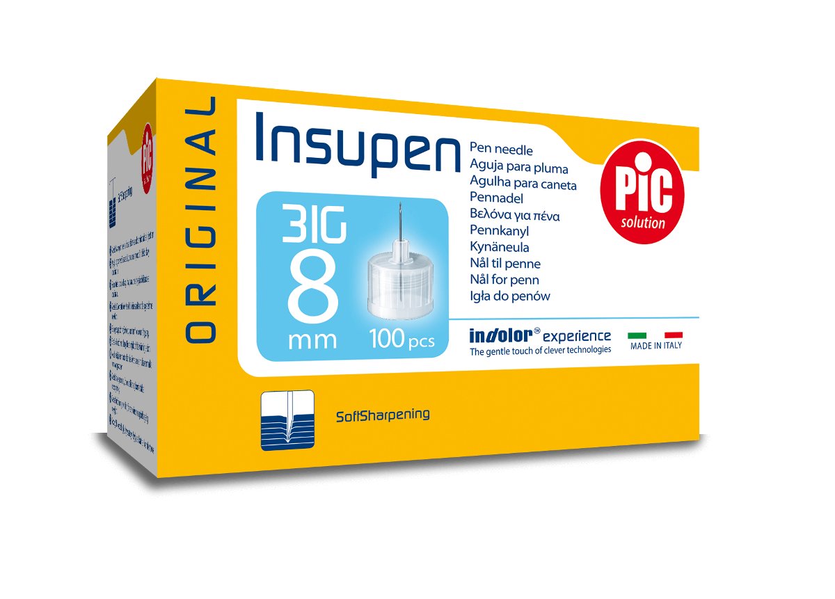 Artsana PIC Insupen 31 G 8 mm igły do penów insulinowych Original x 100 szt | DARMOWA DOSTAWA OD 199 PLN!