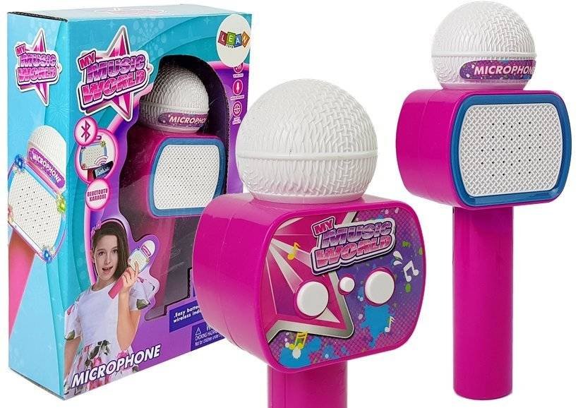 Import LEANToys Mikrofon Dziecięcy Bezprzewodowy Karaoke Głośnik Bluetooth Różowy LT-7827-0