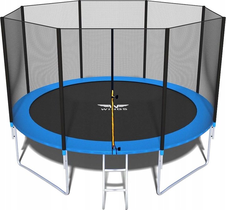 Wings, Trampolina ogrodowa z siatką zewnętrzną i drabinką, 10 FT/305 cm