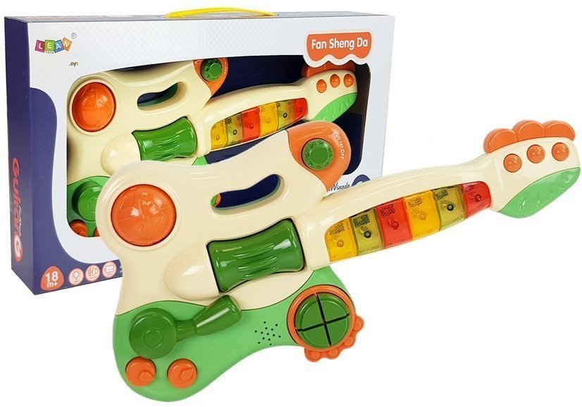 LEANToys Interaktywna Gitara Pianinko Dla Dzieci Dźwięk Światło Zielona