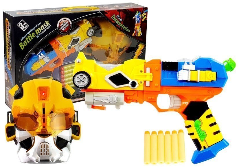 Import LEANToys Pistolet na Strzałki Piankowe Robot 2w1 + Maska LT-5090-0