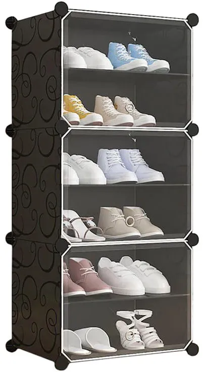 Czarna modułowa szafka na buty w stylu nowoczesnym Z1-E04