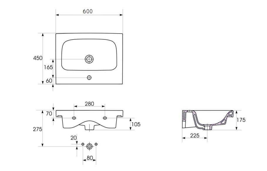 Cersanit Moduo Zestaw Umywalka meblowa z szafką podumywalkową 59,5x44,7 cm biały EcoBox S801-223-ECO
