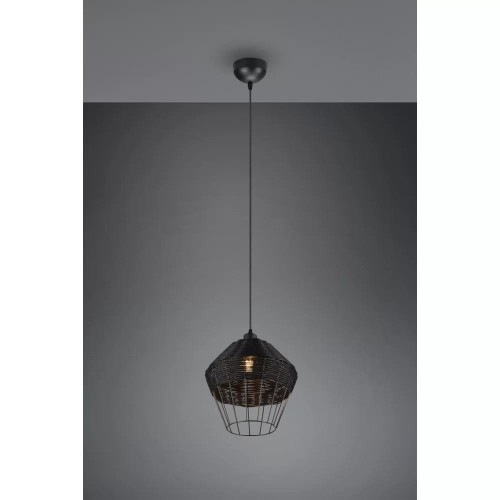 Trio Rl Borka R31264036 lampa wisząca zwis 4x40W E27 drewniana/czarna