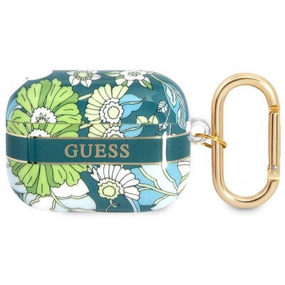 Etui Guess do AirPods Pro cover zielony/green Flower Strap Collection