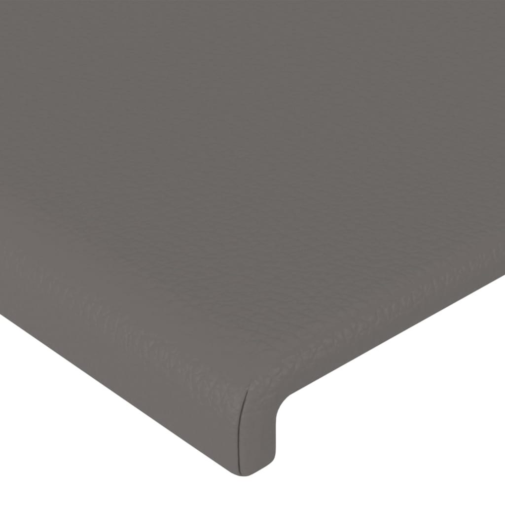 Lumarko Zagłówek do łóżka z LED, szary, 200x5x78/88 cm, sztuczna skóra