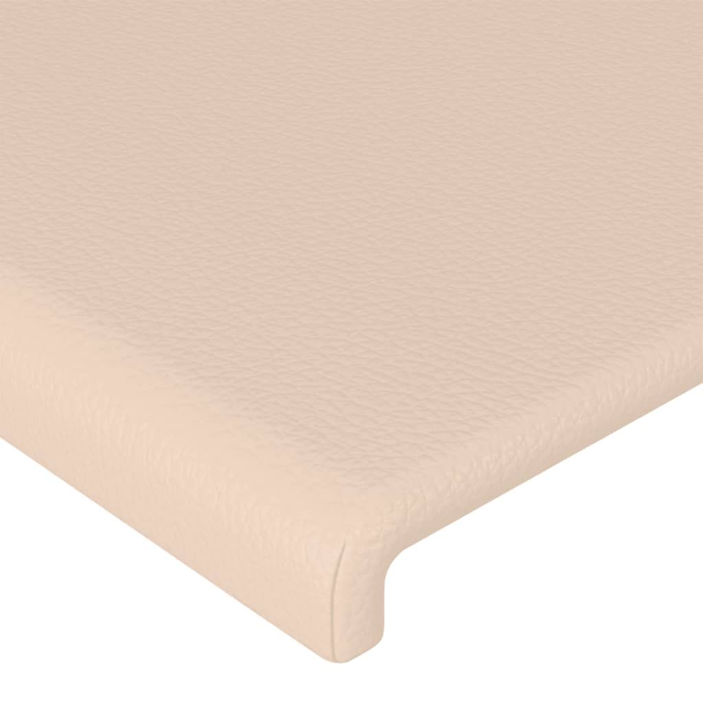 Lumarko Zagłówek do łóżka z LED, cappuccino, 90x5x78/88 cm, ekoskóra