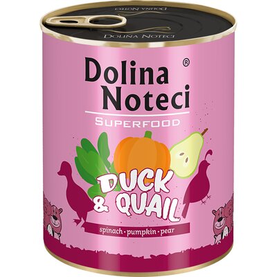 Dolina Noteci Premium Superfood Pies Kaczka i przepiórka puszka 800g