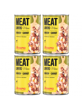 Pakiet Josera MeatLovers Menu Mokra Karma Dla Dorosłych Psów z Kurczakiem i Marchewką 2 x 400 g + 1 Puszka GRATIS!