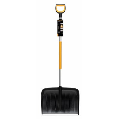 Fiskars Łopata do odśnieżania dużych ilości śniegu, Seria X, Długość: 153,5 cm, Aluminium/polimer, Czarny/pomarańczowy/szary, 1057178
