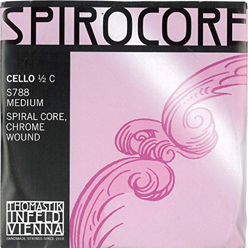 Thomastik Einzelsaite für Cello 1/2 Spirocore - C-Saite Spiralseilkern, Chrom umsponnen, mittel