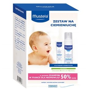 Mustela LABORATOIRES EXPANSCIENCE Bebe promocyjny zestaw krem na ciemieniuchę 40 ml + szampon w piance dla noworodków 150 ml | DARMOWA DOSTAWA OD 149 PLN!