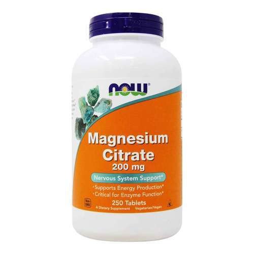 Now Foods Magnesium Citrate 200 mg 250 Tabletek
