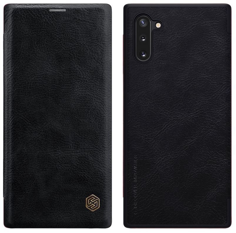 Nillkin Etui skórzane z klapką QIN Samsung Galaxy Note 10 Czarny 6902048182288