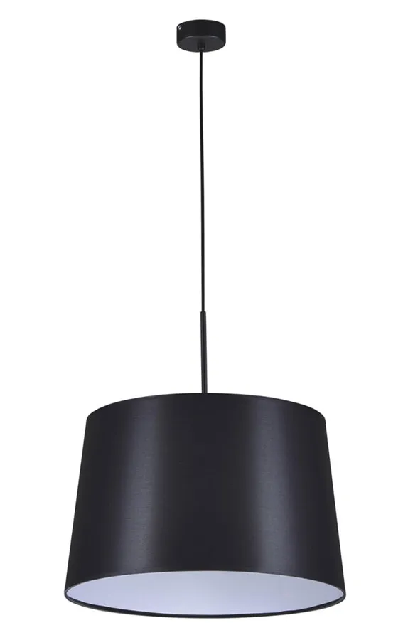 Czarna lampa wisząca z klasycznym abażurem W9-Z53