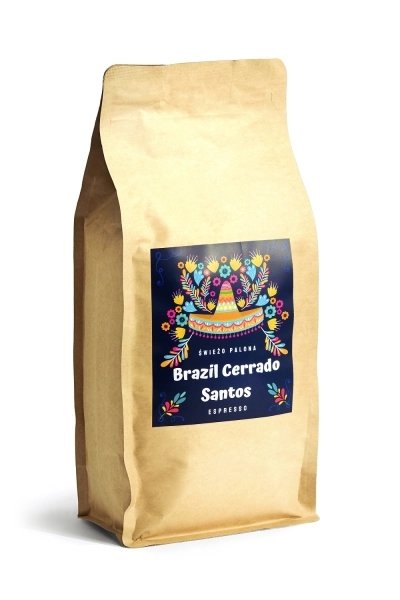 Kawa ziarnista Świeżo Palona Brazil Cerrado Santos Natural 1kg