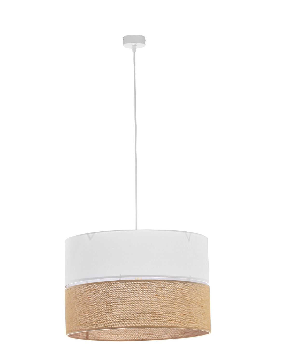 Lampa wisząca nad stół Linobianco, sufitowa, boho drewniana, do salonu