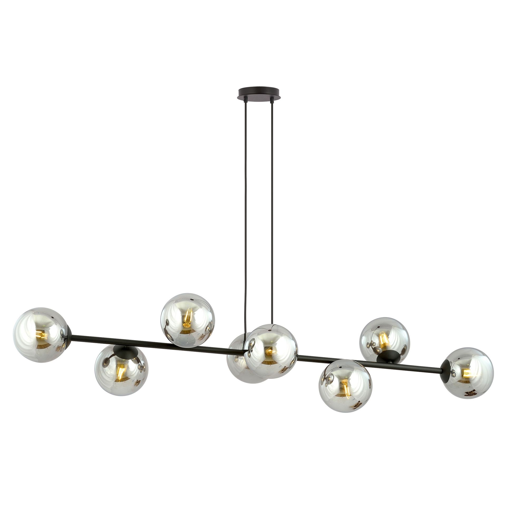 ROSSI 8 BL GRAFIT 875/8 lampa sufitowa wisząca czarna szklane klosze DESIGN