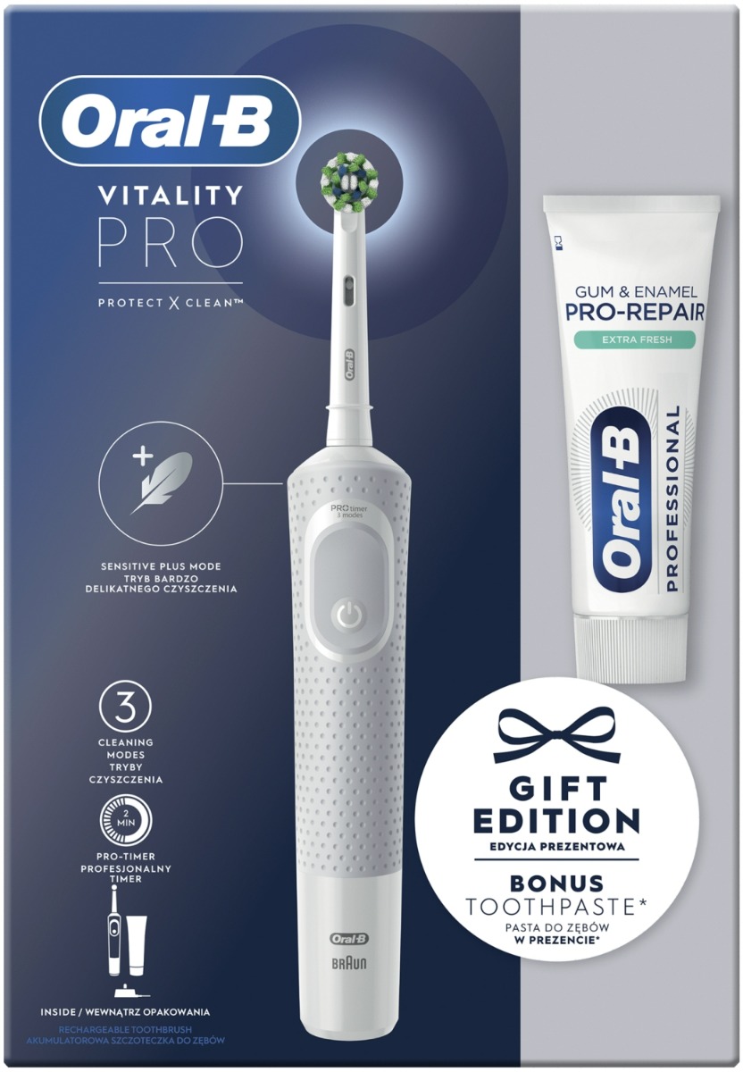 Braun Oral-B Vitality Pro Project X Clean Xmass Biały