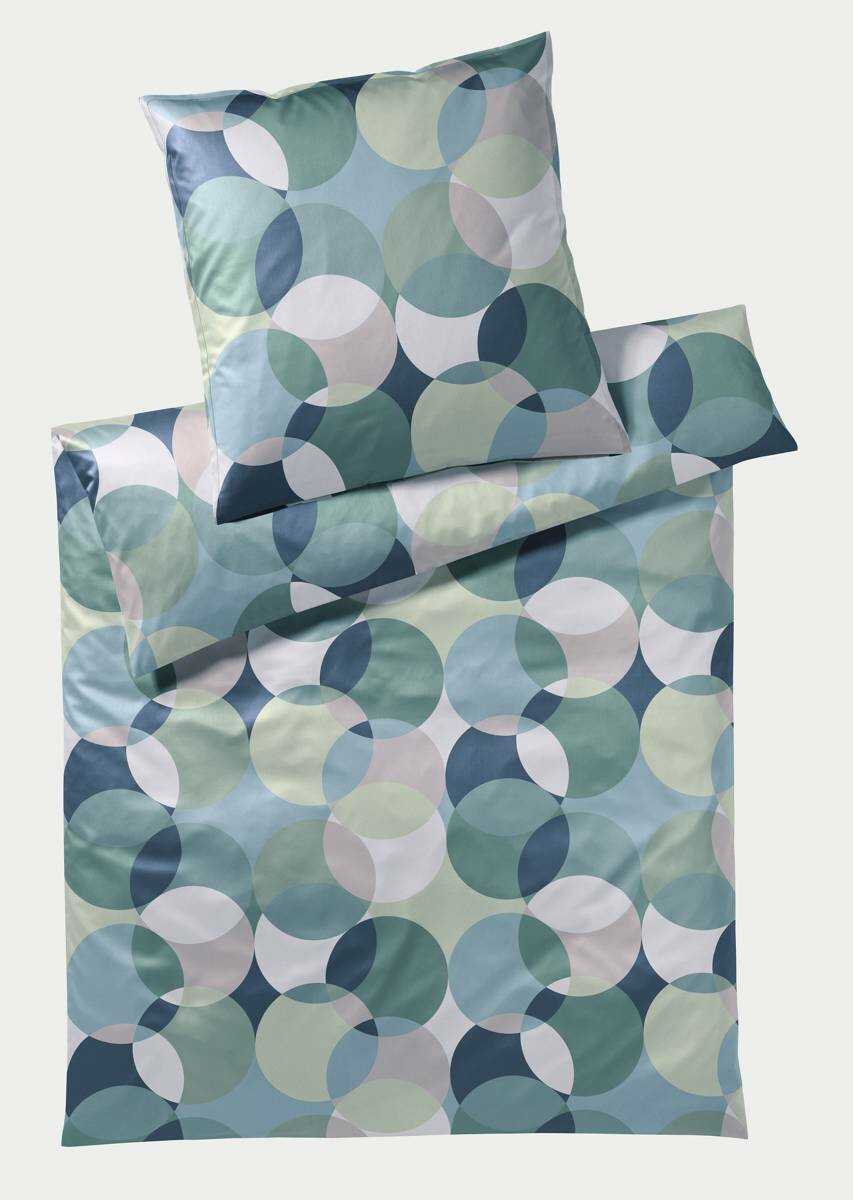 Elegante Poszewka satynowa Patch Salbei