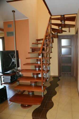 Schody drewniane DUDA model Moreno 220 Lux L-90 15 elementów