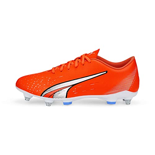 PUMA Męskie buty piłkarskie Play MXSG, ultra pomarańczowe biało-niebieskie błyszczące, 42 EU