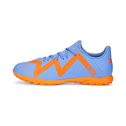 PUMA Męskie buty piłkarskie Future Play Tt, Blue Glimmer Puma White Ultra Orange, 46 EU