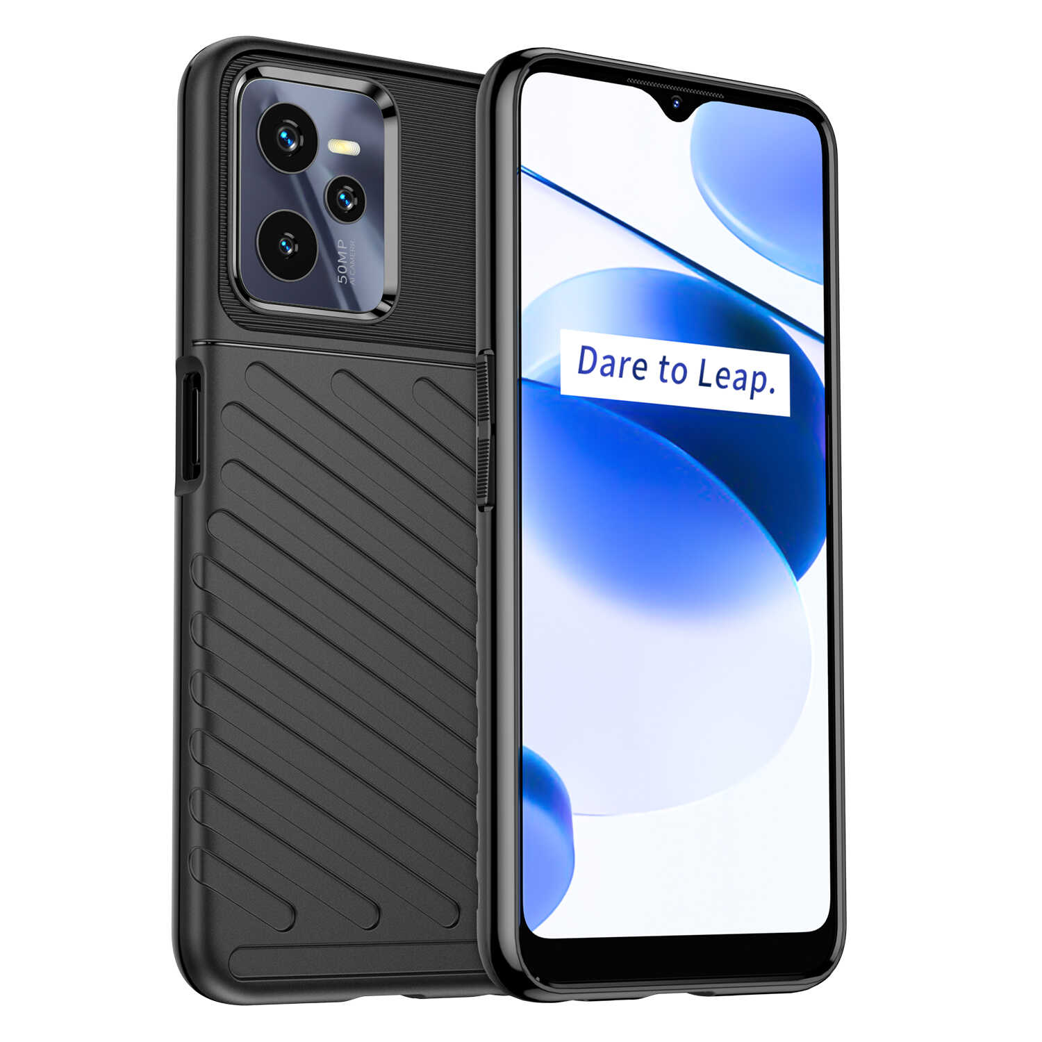 Hurtel Thunder Case etui Realme C35 silikonowy pancerny pokrowiec czarne