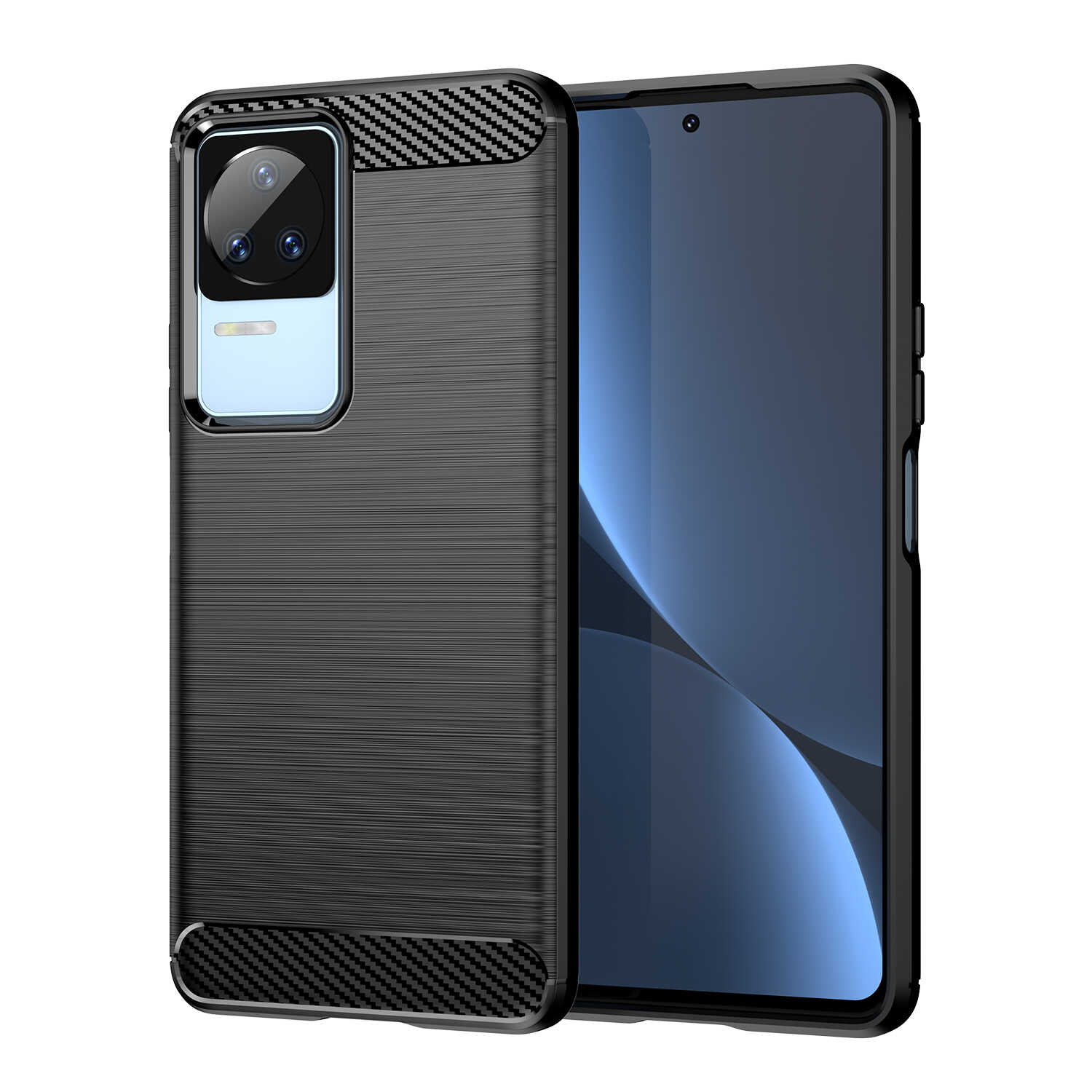 Hurtel Carbon Case etui Xiaomi Poco F4 5G elastyczny silikonowy karbonowy pokrowiec czarne